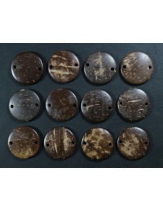 Cuentas de Coco Marron 20mm