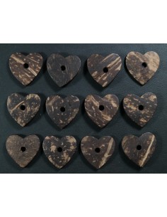 Cuentas de Coco Marron Corazon 20mm