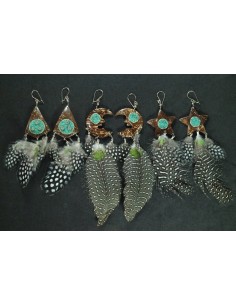 Pendiente de Coco Plumas
