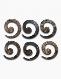 Cuentas Coco Marron Espiral