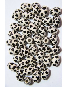 Cuentas Ceramica Oval vaquita  2