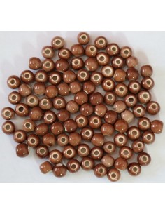 Cuentas Ceramica Monocolor Marron 8mm