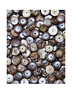 Cuentas Coco Disco Marrón 13mm