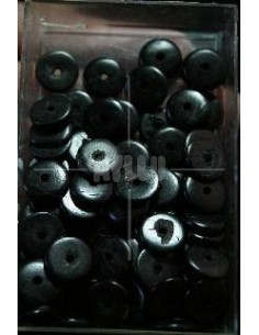 Cuentas Coco Disco Negro 13mm 2