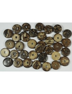 cuentas coco disco marron 15mm