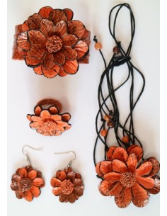 Set Accesorio Cuero Naranja  2
